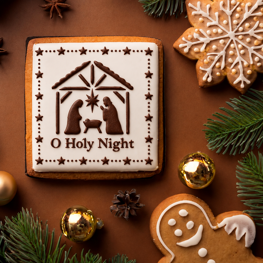 O Holy Night Nativity Scene Cookie Stencil By Designer Stencils