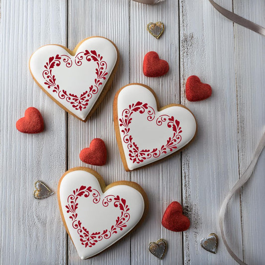 Delft Heart Cookie Stencil by Designer Stencils