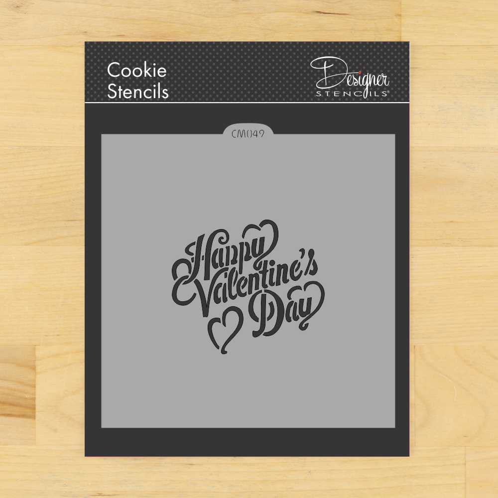 Chalkboard Happy Valentine's Day Cookie by Designer Stencils