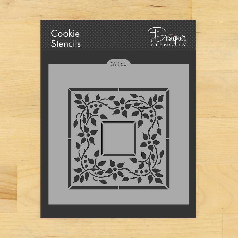Floral Monogram Frame Stencil for Wedding Cookies – Confection Couture Stencils floral-monogram-frame-stencil-for-wedding-cookies-confection-couture-stencils