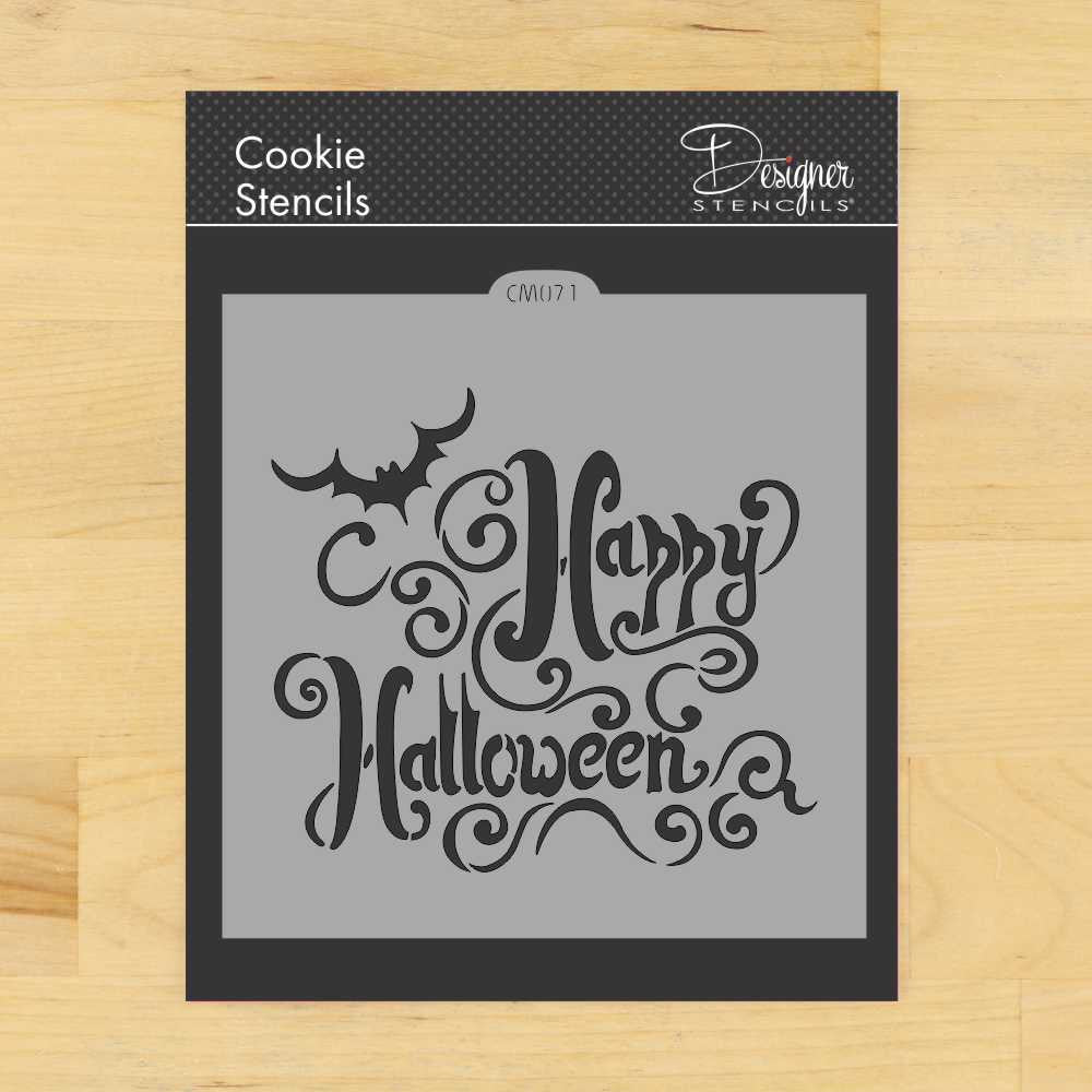 Spooky Happy Halloween Cookie Stencil By Designer Stencils – Confection Couture Stencils spooky-happy-halloween-cookie-stencil-by-designer-stencils-confection-couture-stencils