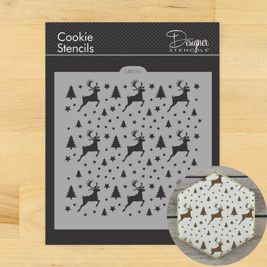 Prancing Reindeer Cookie Stencil by Designer Stencils