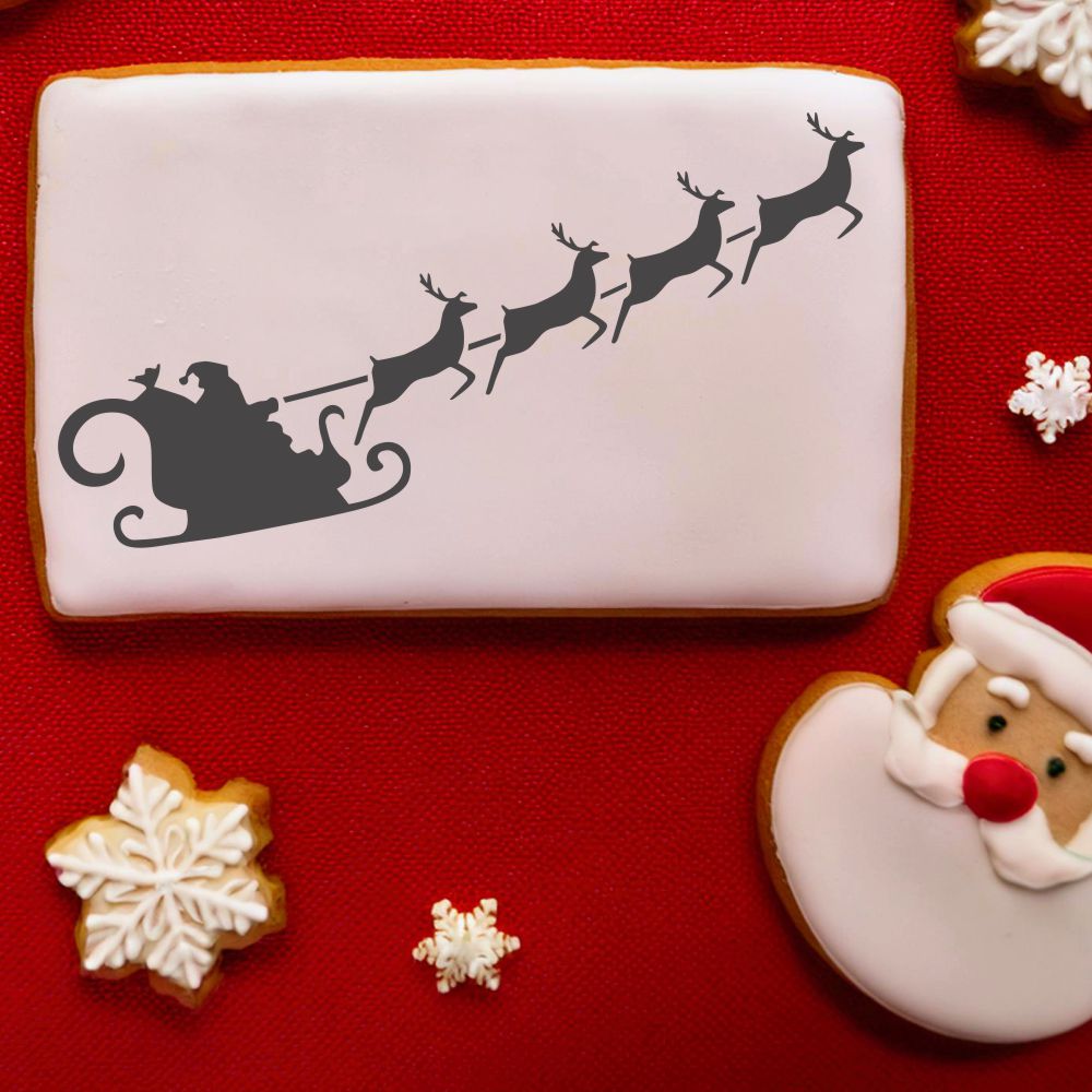 Santa's Sleigh Cookie Stencil by Designer Stencils