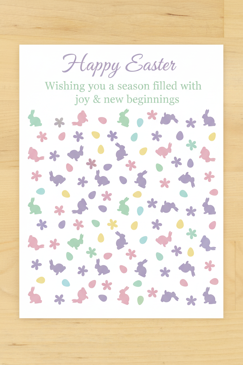 Bunnies and Flowers Miniprint Cookie Stencil by Designer Stencils