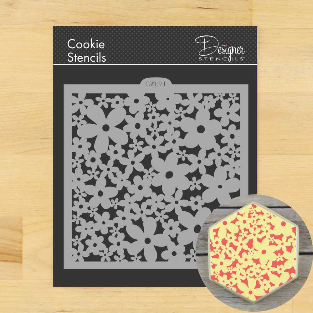 Daisy Allover Cookie Stencil by Designer Stencils