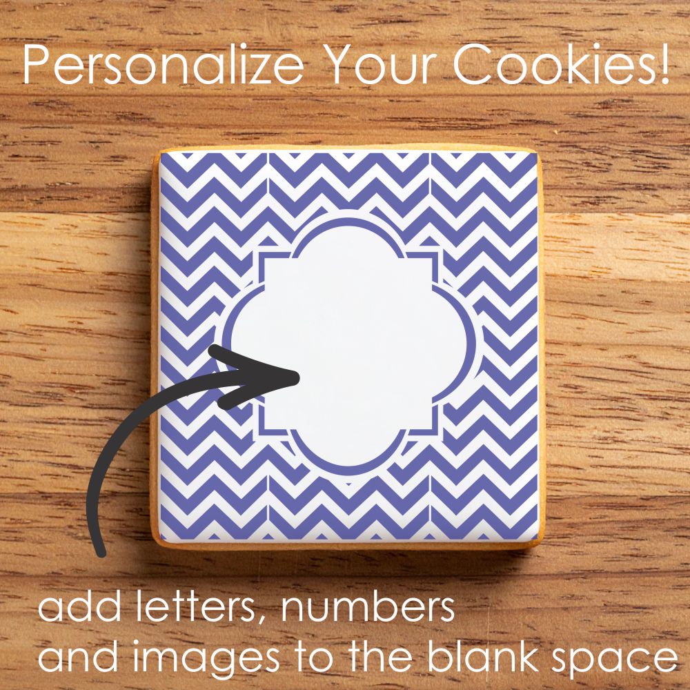 Chevron Monogram Plaque Cookie Stencil