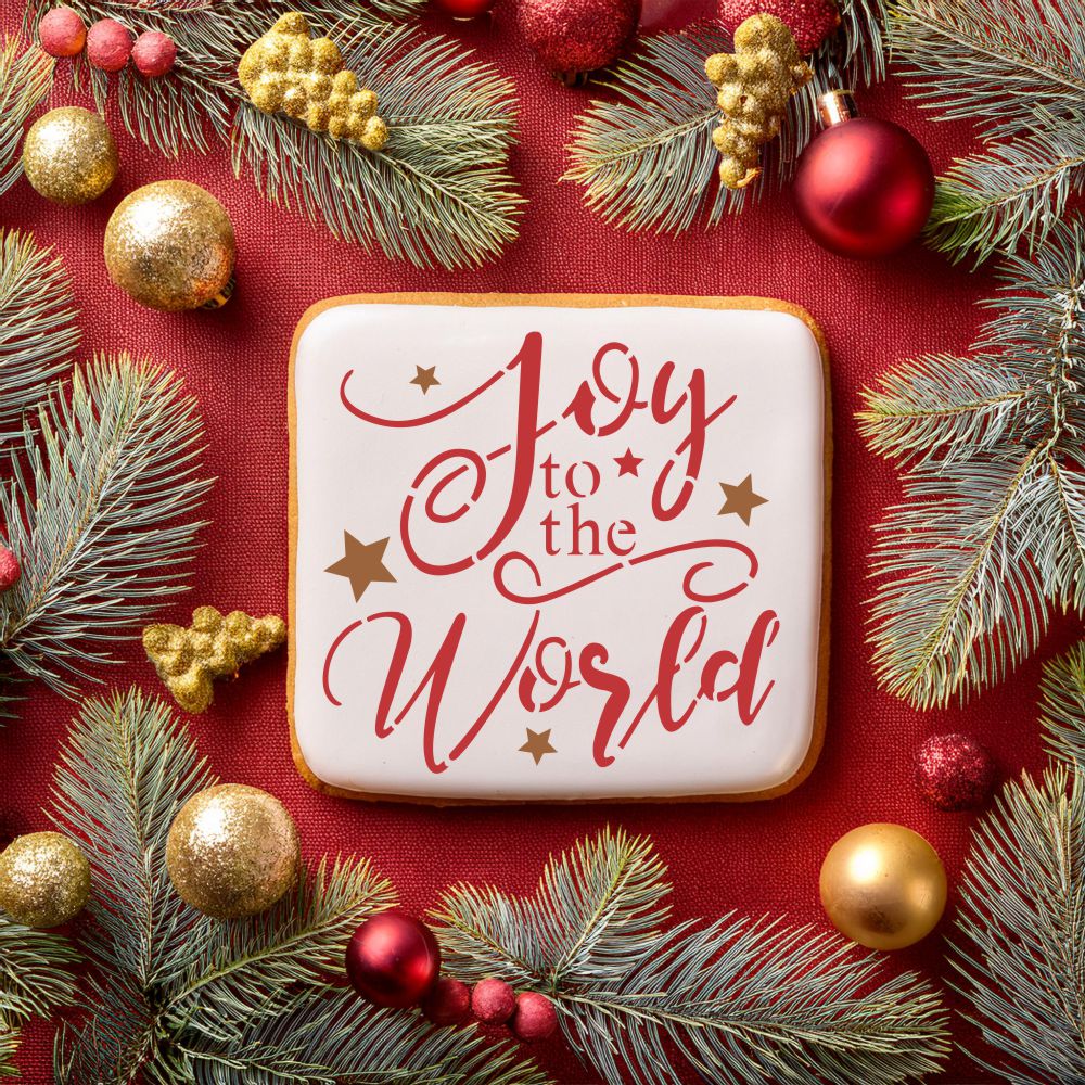 Joy To The World Cookie Stencil by Designer Stencils