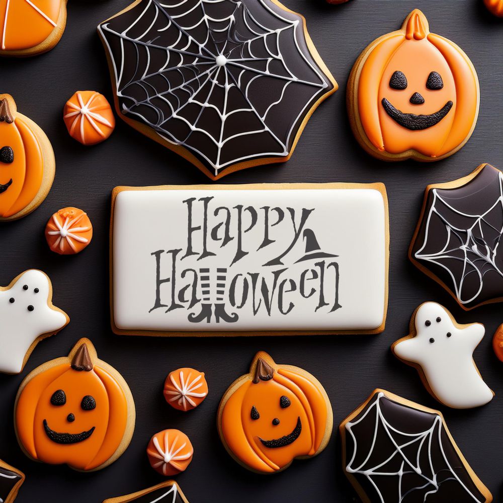 Witchy Happy Halloween Cookies