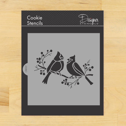 Cardinals on Branch Cookie Stencil by Designer Stencils