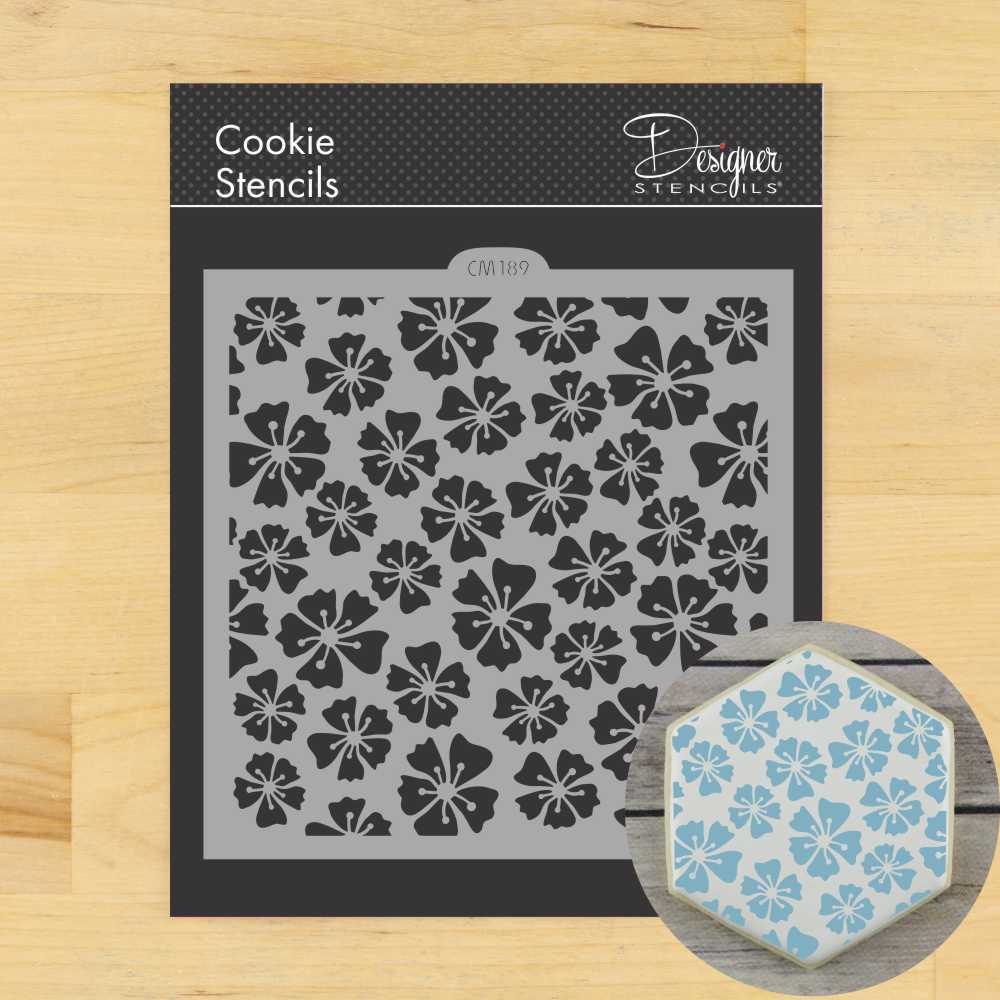 Flower Allover Cookie Stencil by Designer Stencils