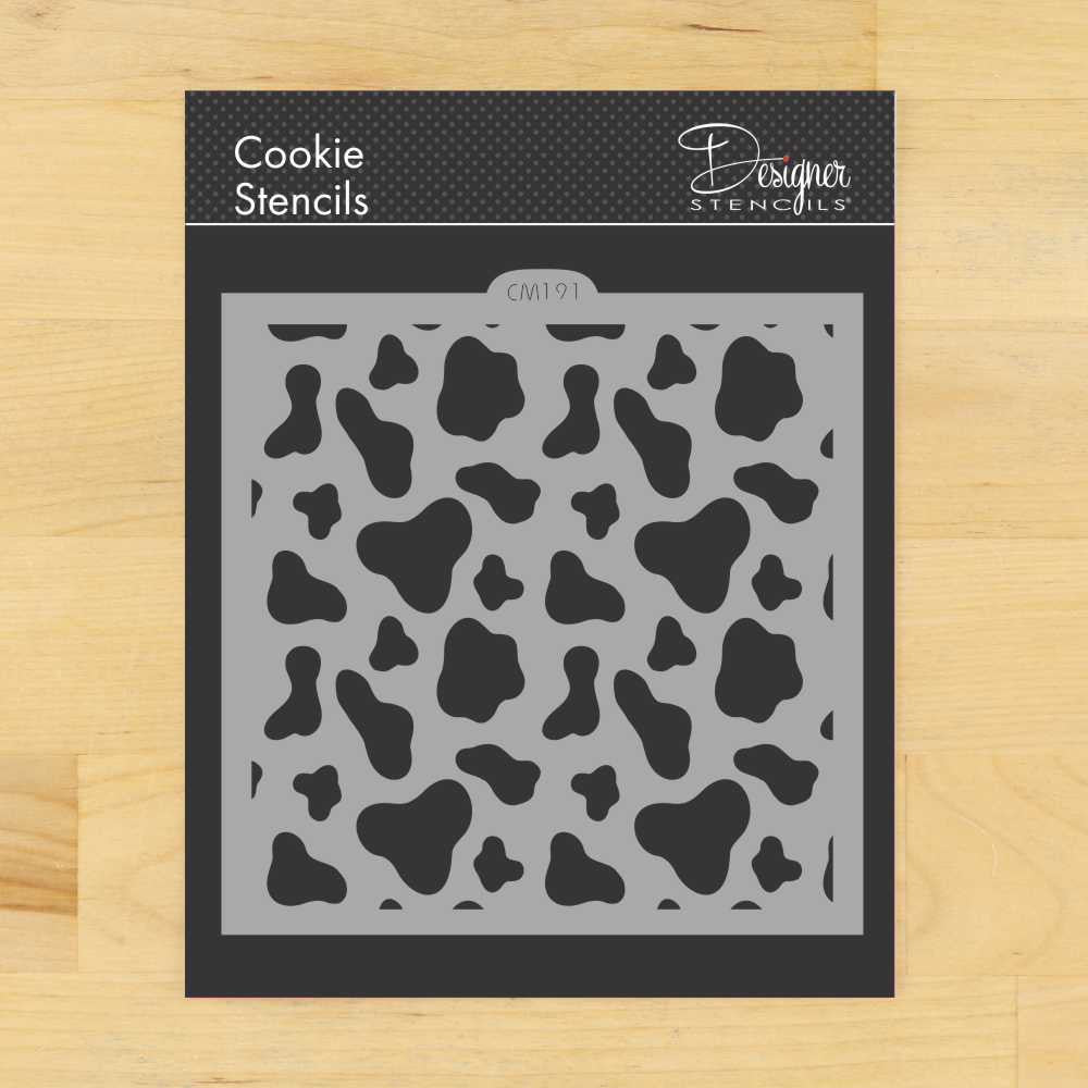 cow print cookie stencils for barnyard themed cookies – confection
