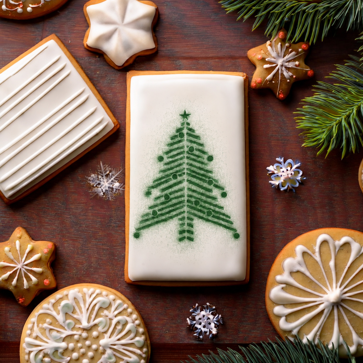 Chevron Christmas Tree Cookie Stencil by Designer Stencils