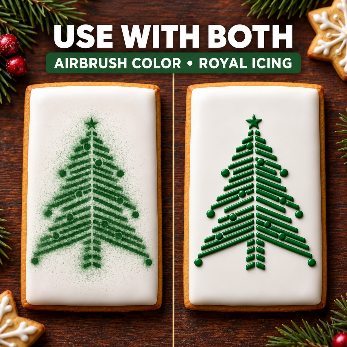 Chevron Christmas Tree Cookie Stencil by Designer Stencils