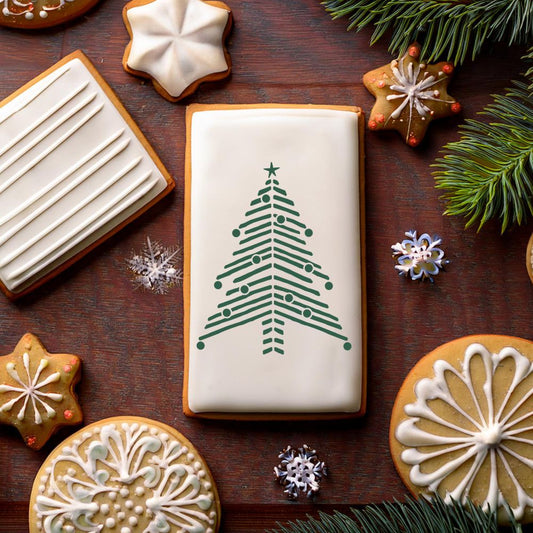 Chevron Christmas Tree Cookie Stencil