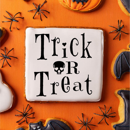 TRICK OR TREAT COOKIE STENCIL FOR HALLOWEEN BY DESIGNER STENCILS