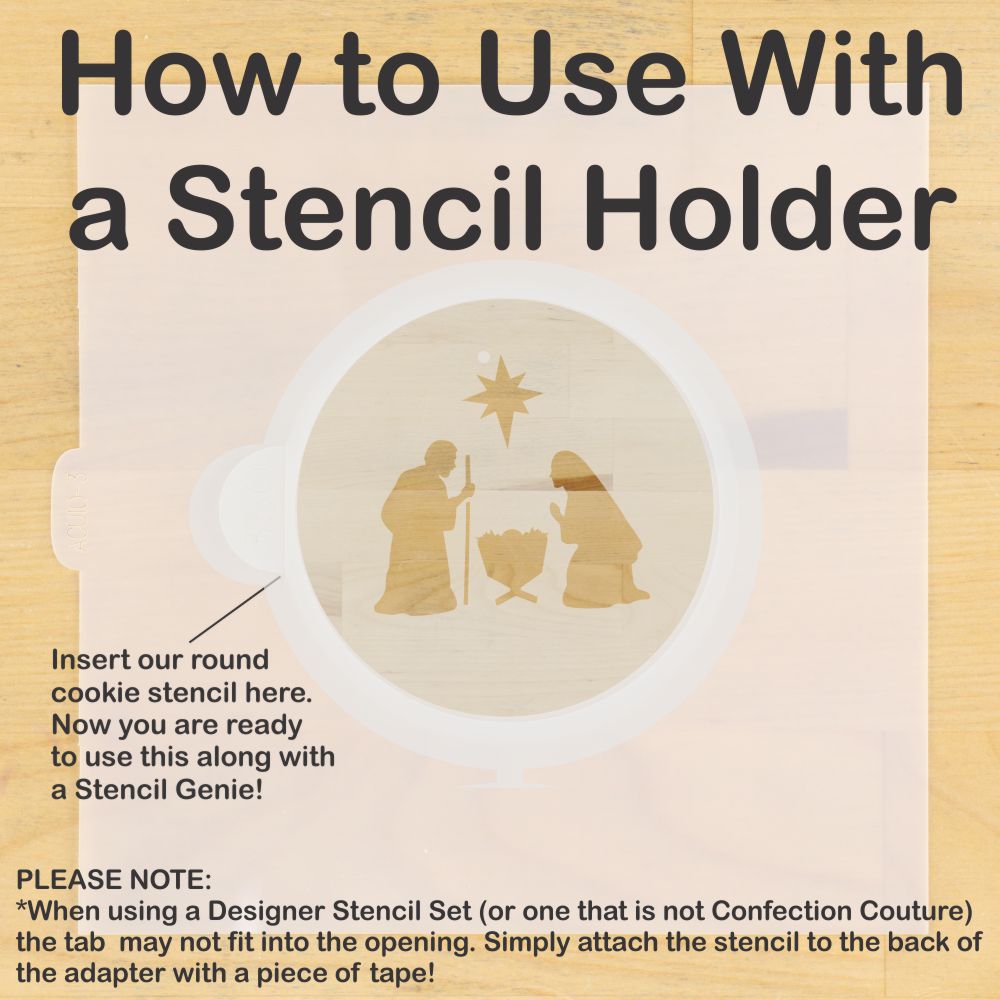 Nativity Round Cookie Stencil Set by Designer Stencils