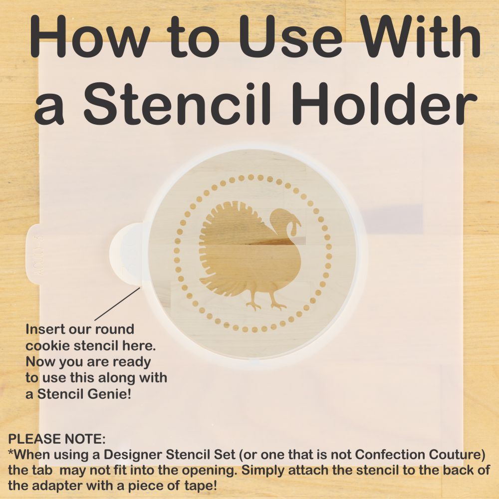 Thanksgiving Silhouette Round Cookie Stencil Set by Designer Stencils