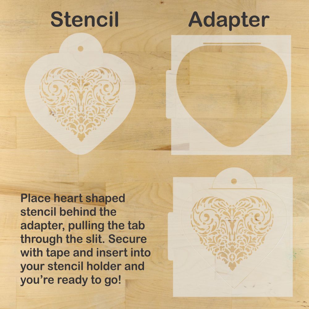 Lace Heart Cookie Stencil and Cutter Set by Designer Stencils