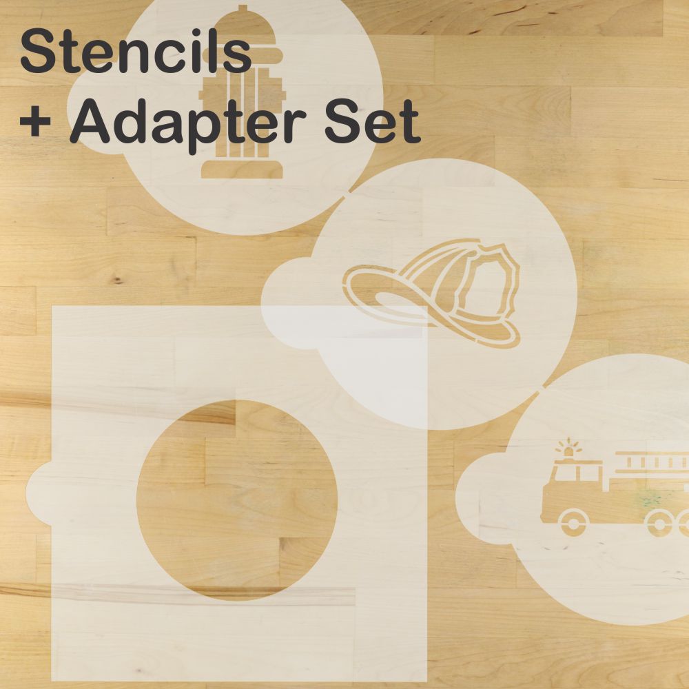 Firemen Round Cookie Stencil Set by Designer Stencils