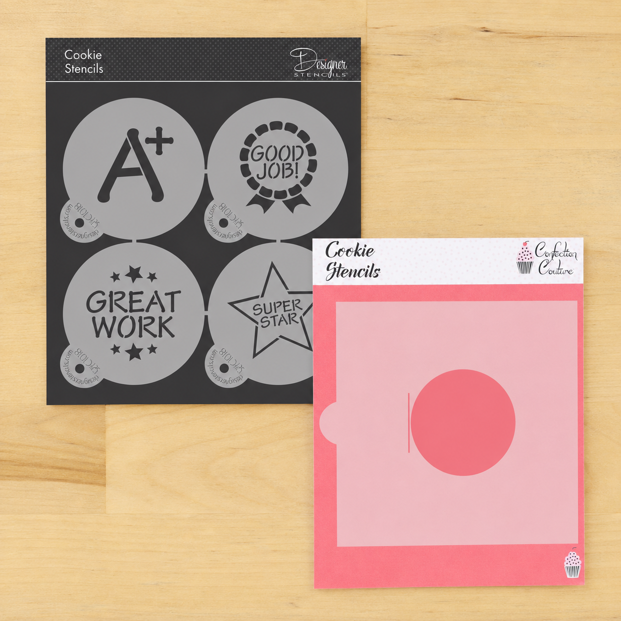 School Days Round Cookie Stencil Set by Designer Stencils