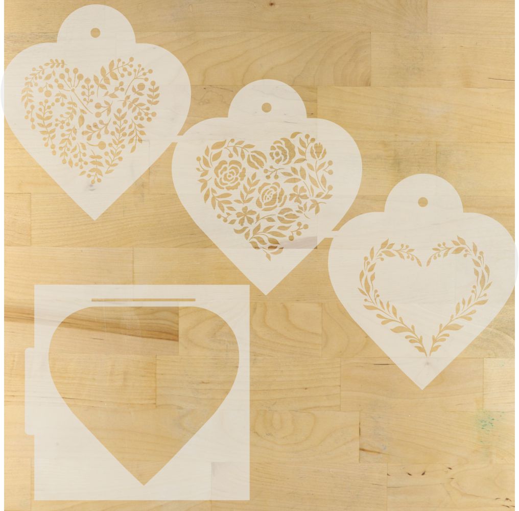 Vintage Hearts Cookie Stencil Set by Designer Stencils