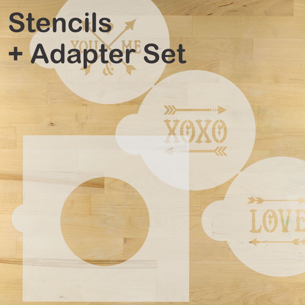 LOVE and Arrows Round Cookie Stencil Set by Designer Stencils