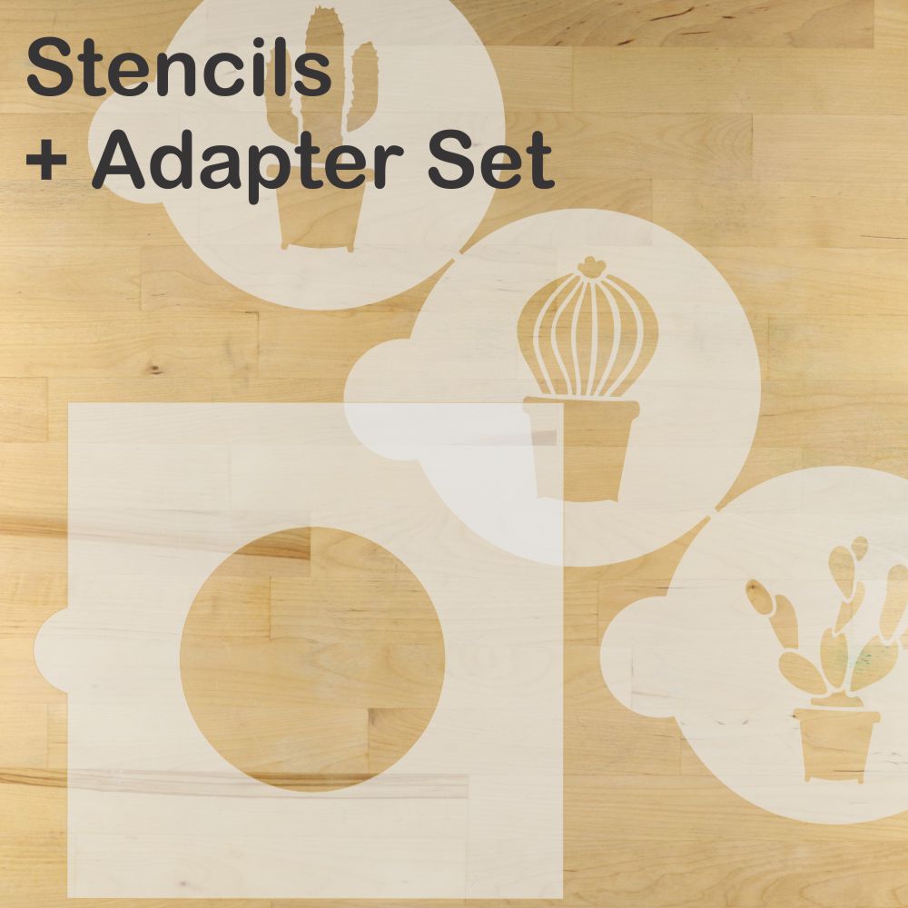 Cactus Round Cookie Stencil Set by Designer Stencils