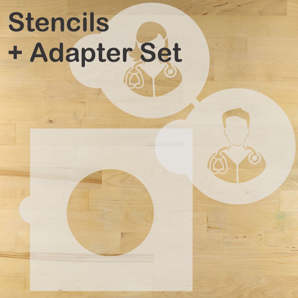 Nurse or Doctor Round Cookie Stencil Set by Designer Stencils