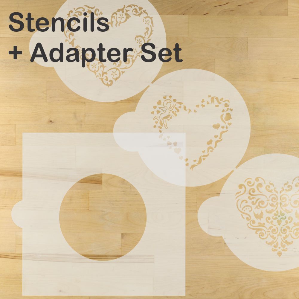 Swirl Valentine Heart Round Cookie Stencil Set by Designer Stencils