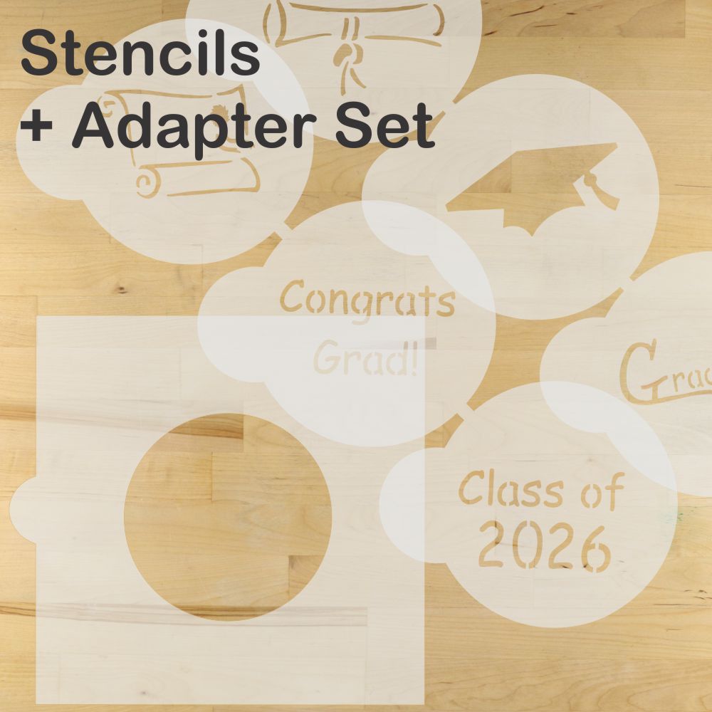 Graduate Round Cookie Stencil Set by Designer Stencils