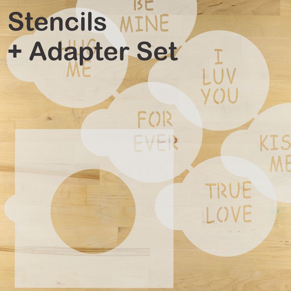 Candy Heart Sayings Round Cookie Stencil Set by Designer Stencils