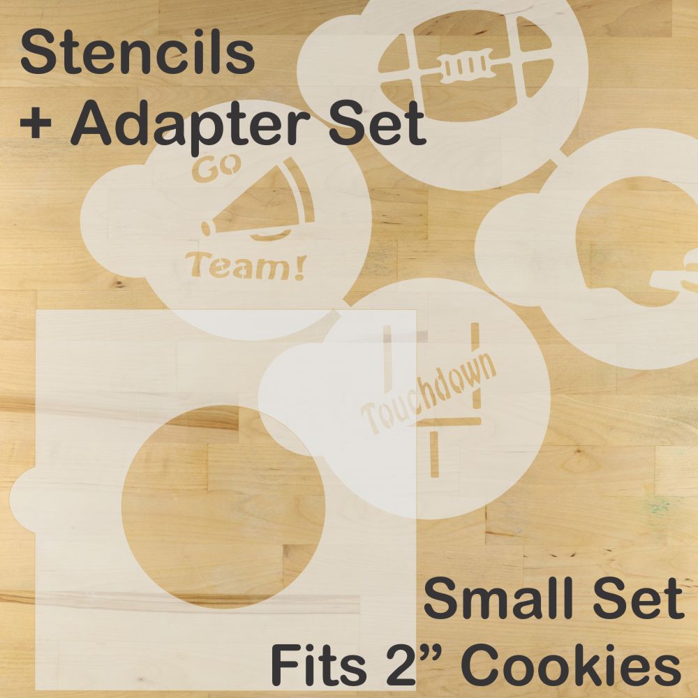 Football Round Cookie Stencil Set by Designer Stencils