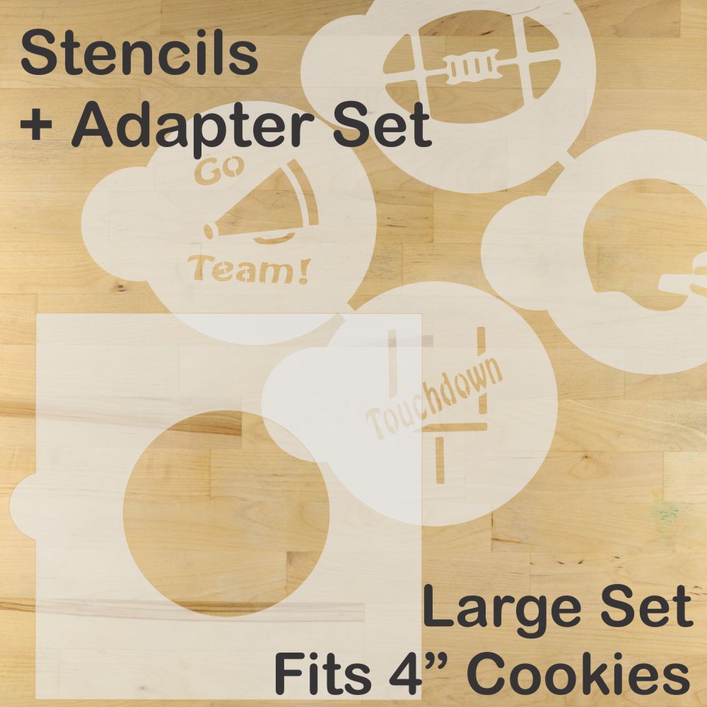 Football Round Cookie Stencil Set by Designer Stencils