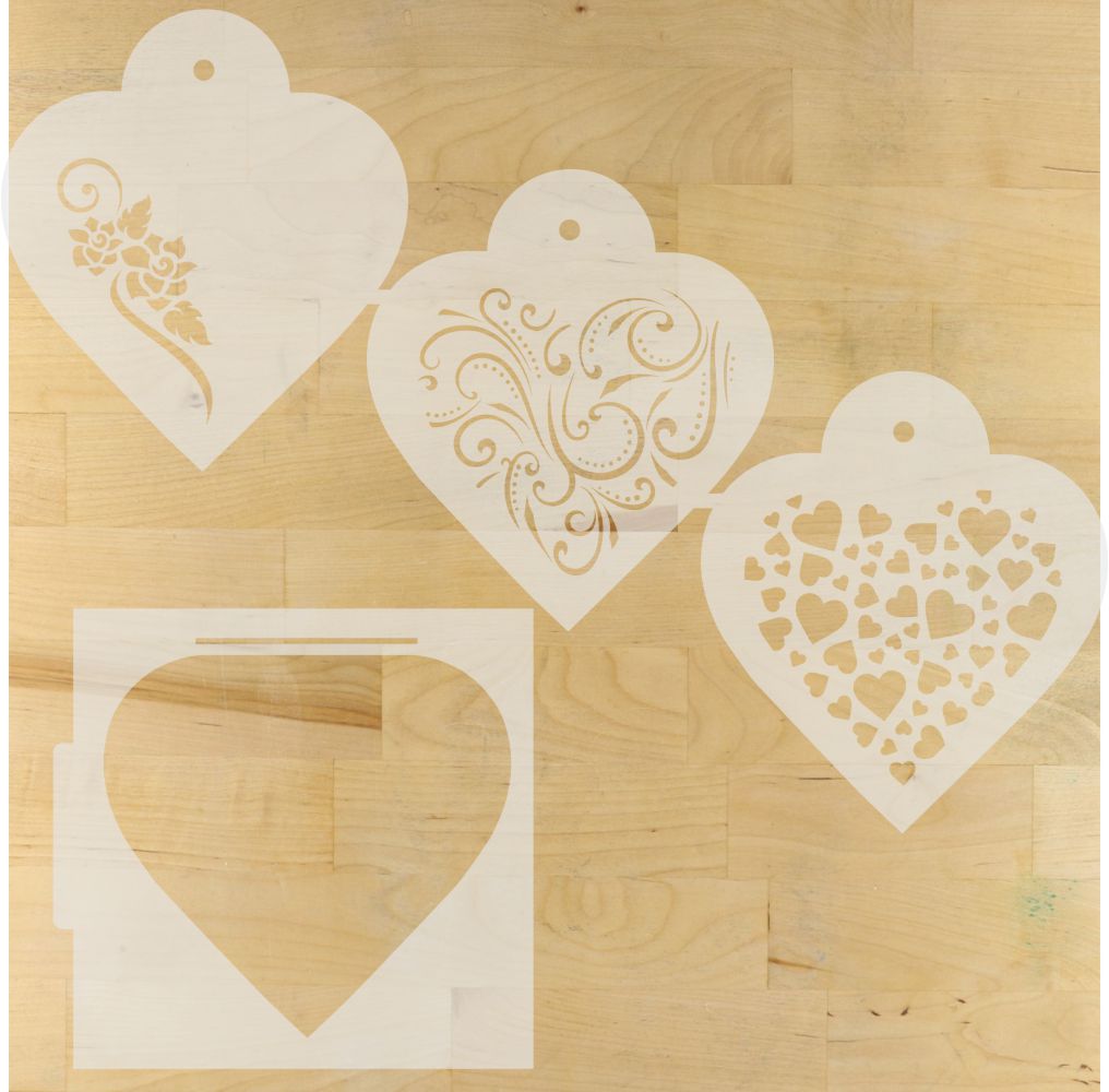 Contemporary Hearts Cookie Stencil Set by Designer Stencils