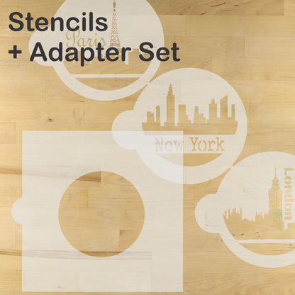 City Skylines Round Cookie Stencil Set by Designer Stencils