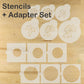 Brush Embroidery Flower Round Cookie Stencil Set by Designer Stencils