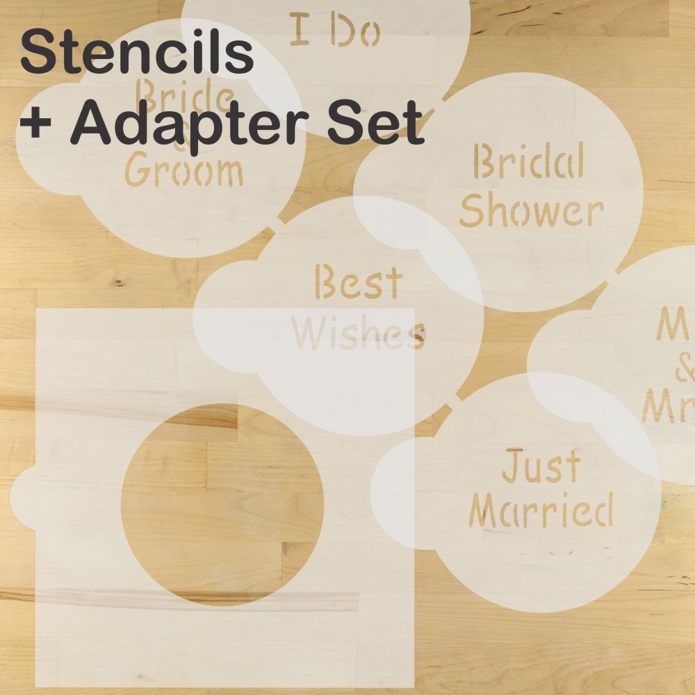 Wedding Sayings Round Cookie Stencil Set by Designer Stencils