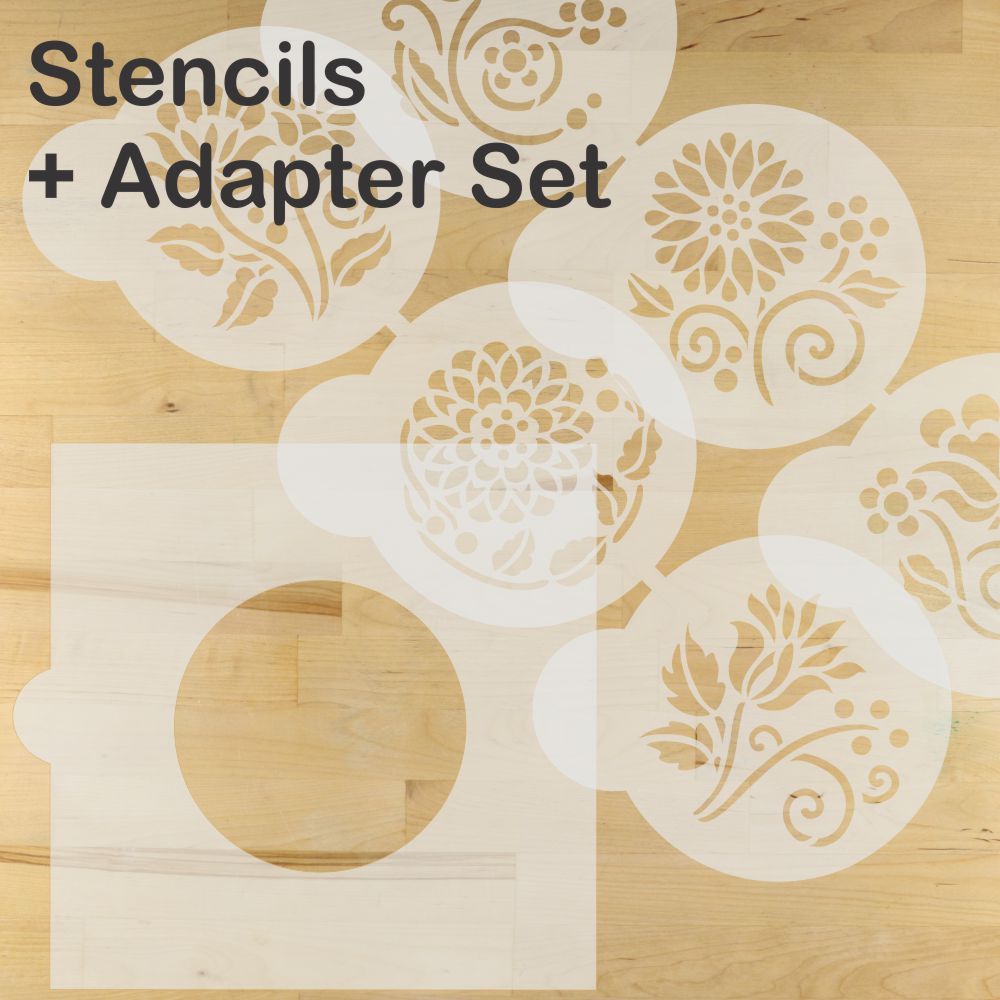 Crewel Flowers Round Cookie Stencil Set by Designer Stencils