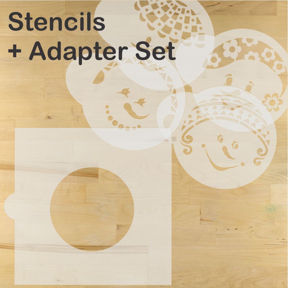 Snow Kids Round Cookie Stencil Set by Designer Stencils