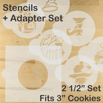Witchy Halloween Round Cookie Stencil Sets by Designer Stencils