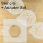 Round Cookie Stencils and the stencil adapter for round cookie stencils.