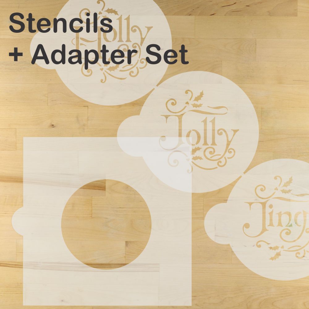 Round Cookie Stencils and the stencil adapter for round cookie stencils.