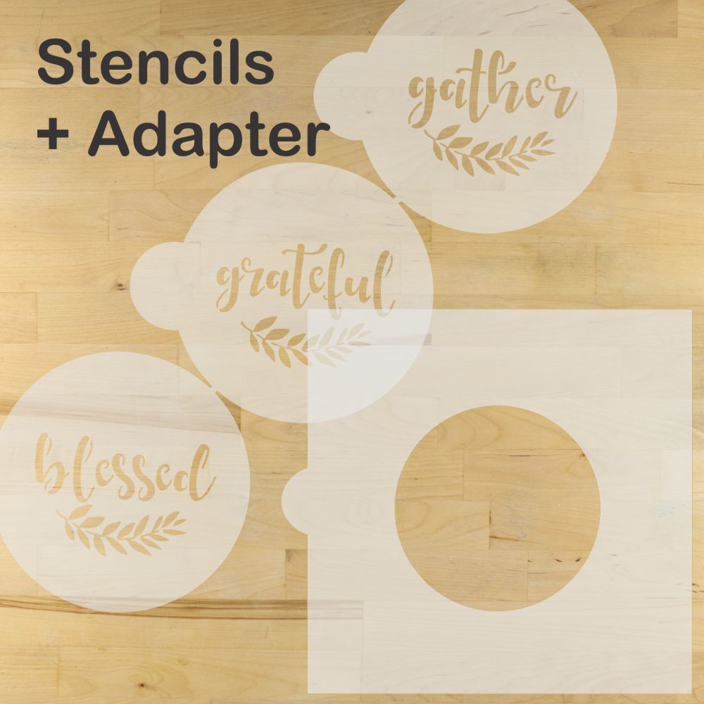 Grateful Blessed Gather Round Cookie Stencil Set by Designer Stencils