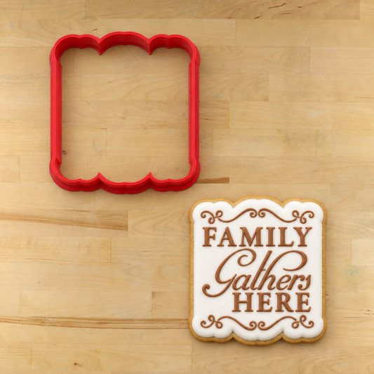 Family Gathers Here Cookie Stencil by Designer Stencils