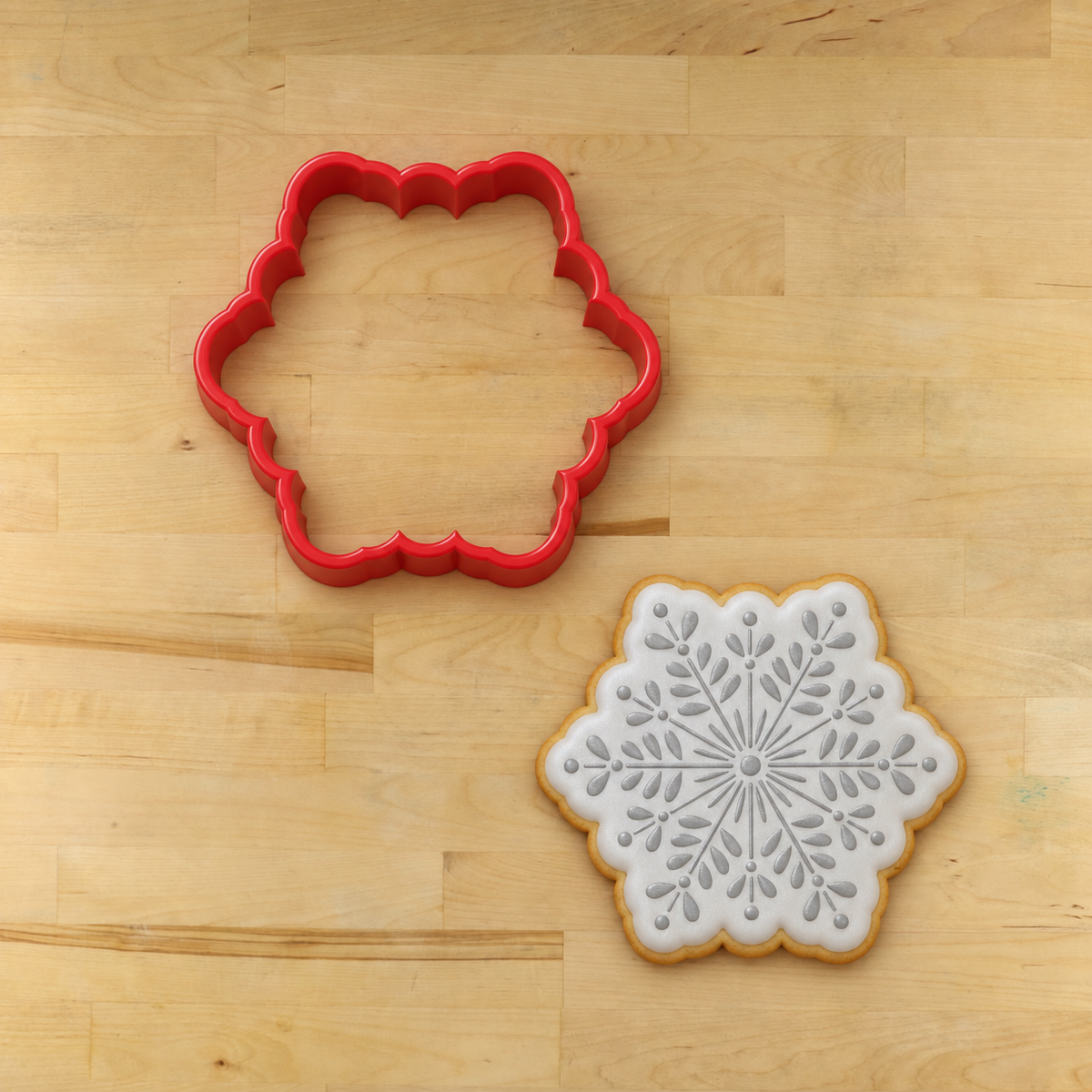 Retro Snowflake Cookie Stencil by Designer Stencils