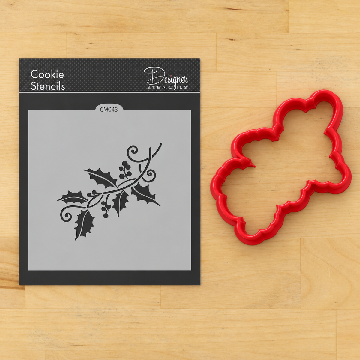 Holly Spray Cookie Stencil by Designer Stencils