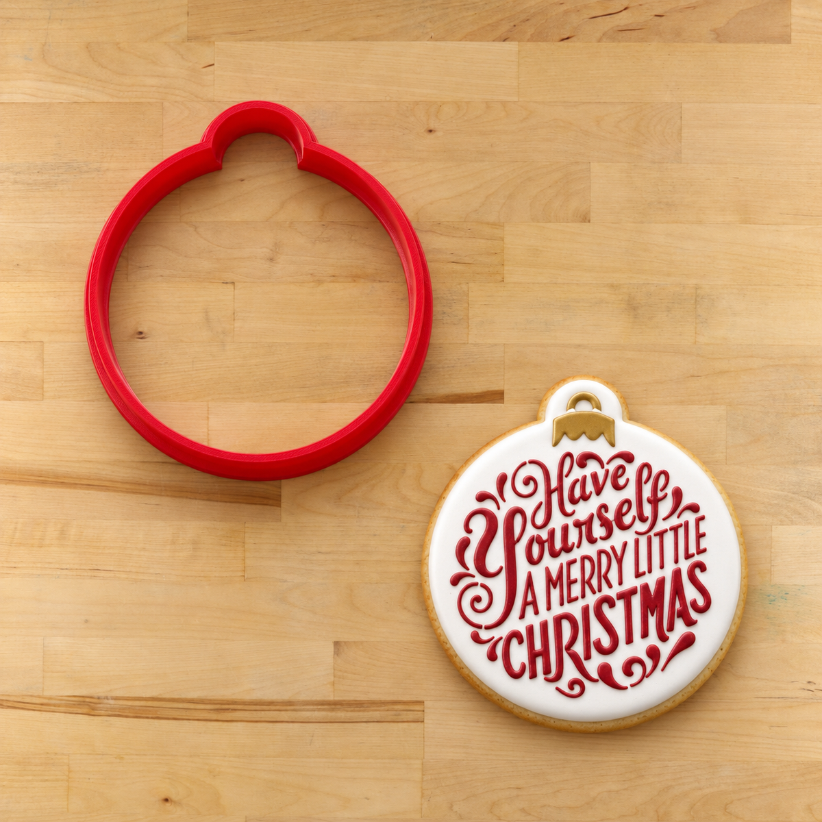Merry Little Christmas Ornament Cookie Stencil by Designer Stencils