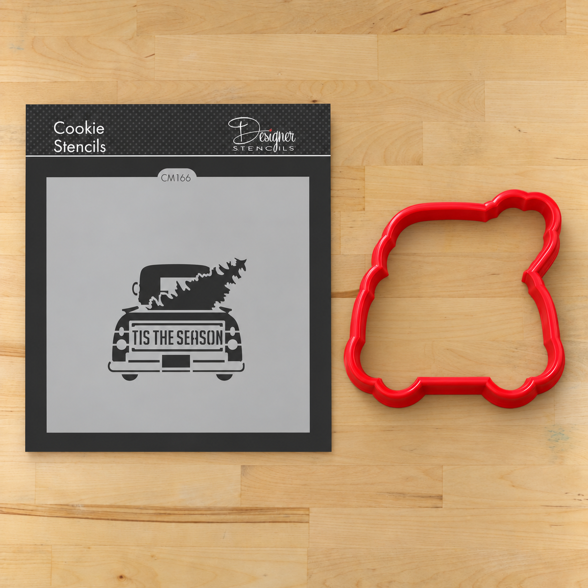 Tis The Season Vintage Truck Cookie Stencil by Designer Stencil
