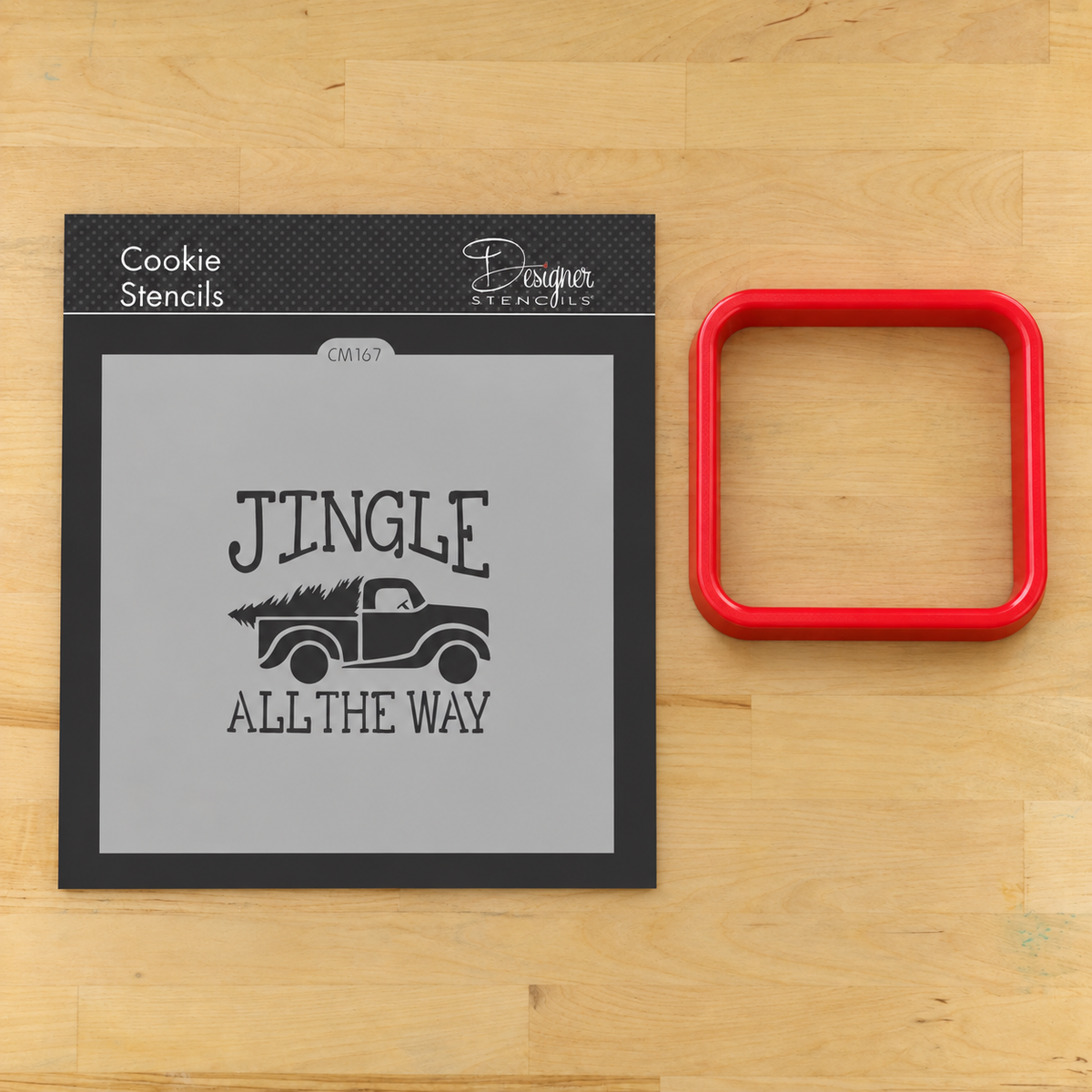 Jingle Vintage Truck Cookie Stencil by Designer Stencils