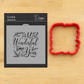 It's the Most Wonderful Time of the Year Cookie Stencil by Designer Stencils in its packaging, lying next to the matching cookie cutter.